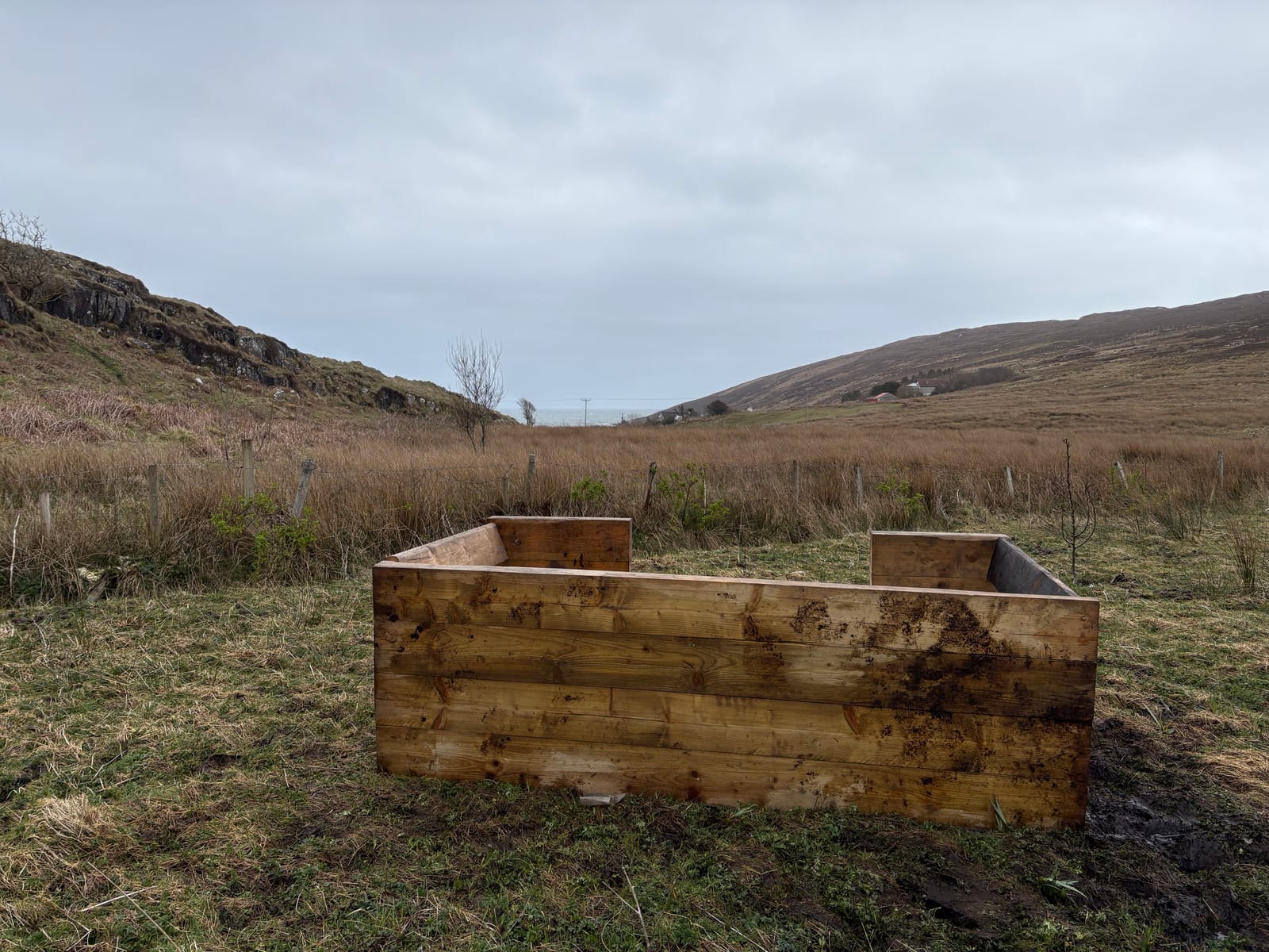 The croft bench with an open view across the island